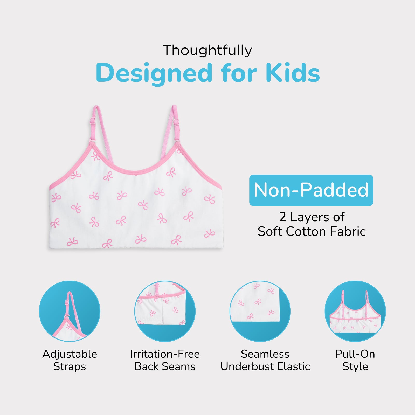 White Bow Training Bra