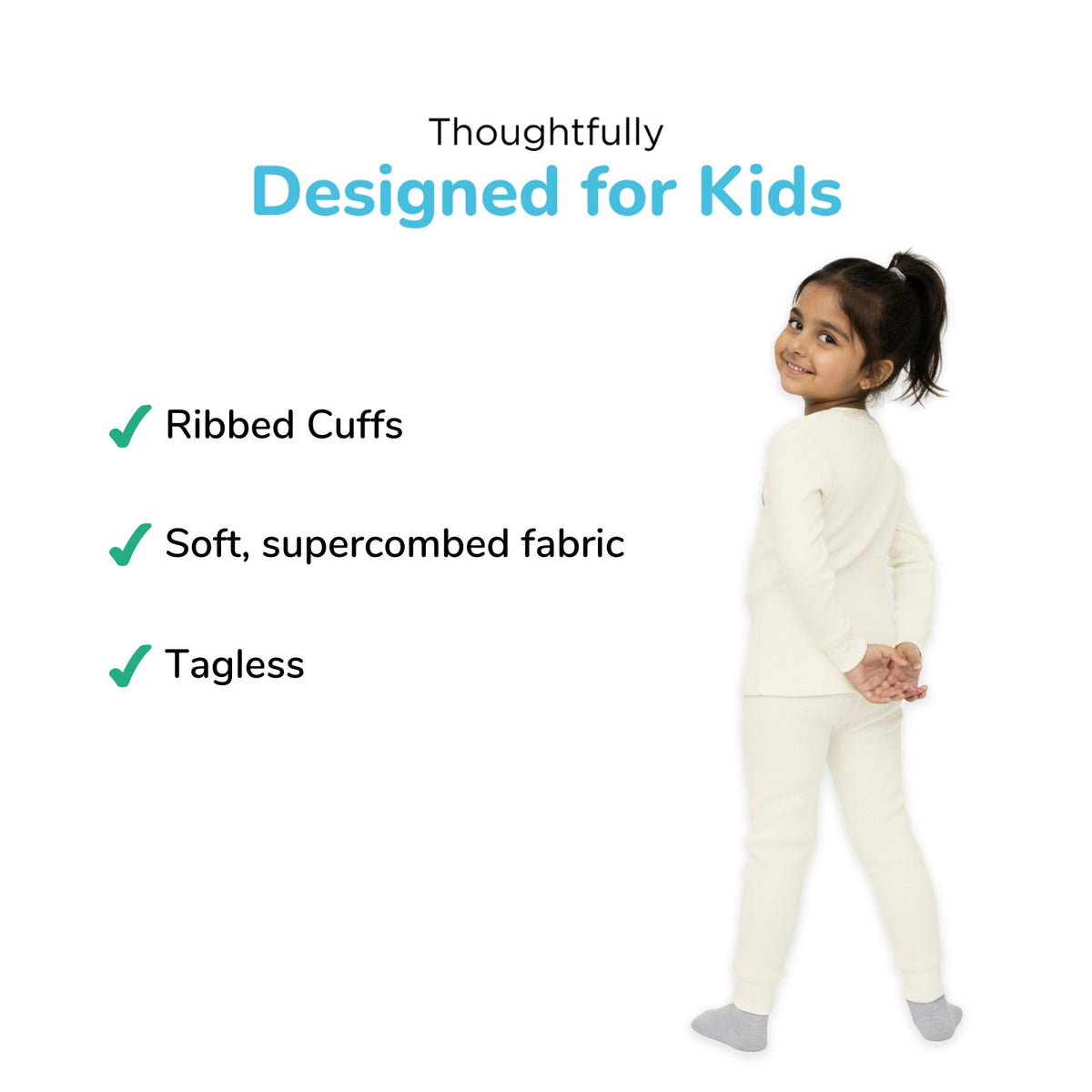 Cream Thermal Set for Girls