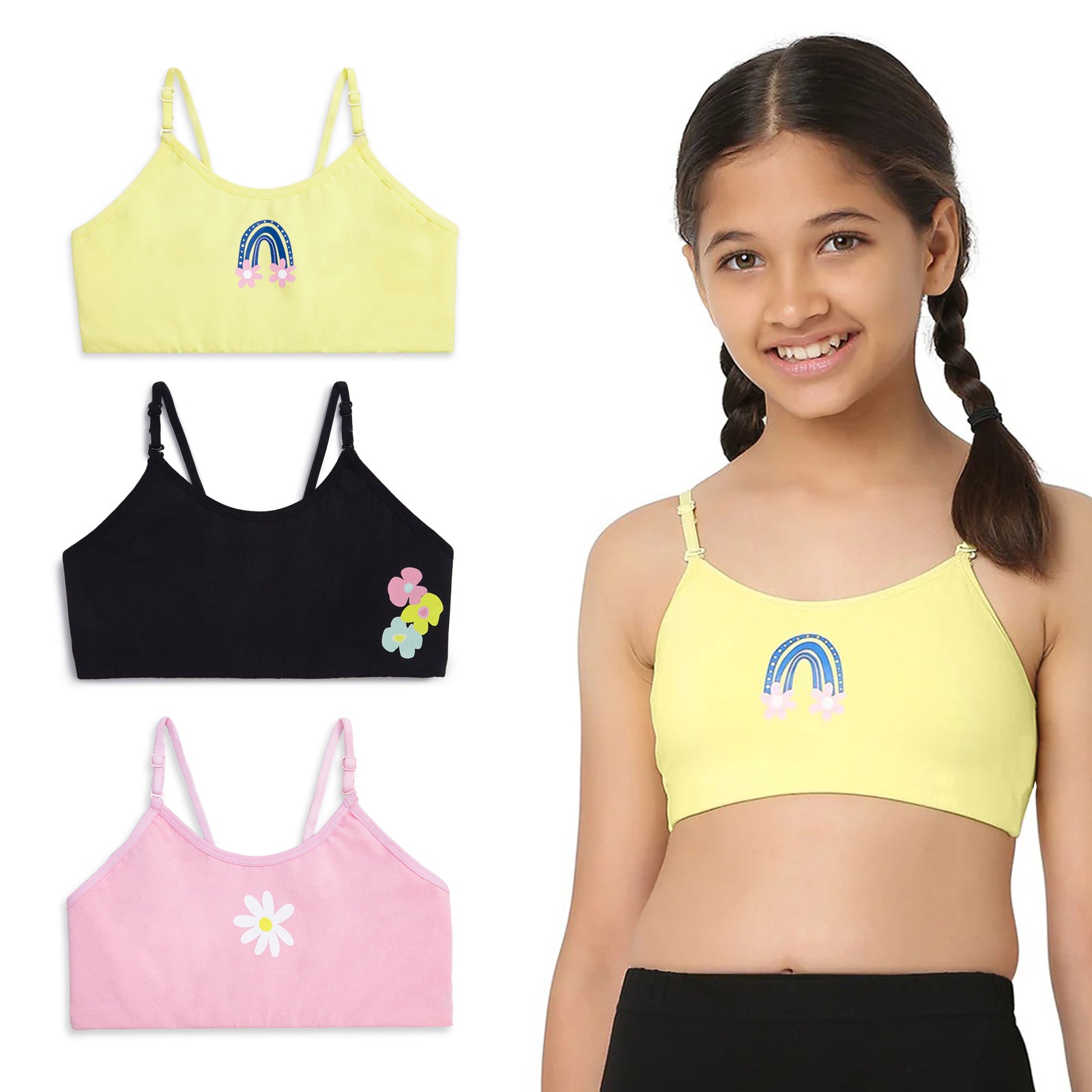 Daisy 3-Pack Training Bras 8-10 y - Main Image