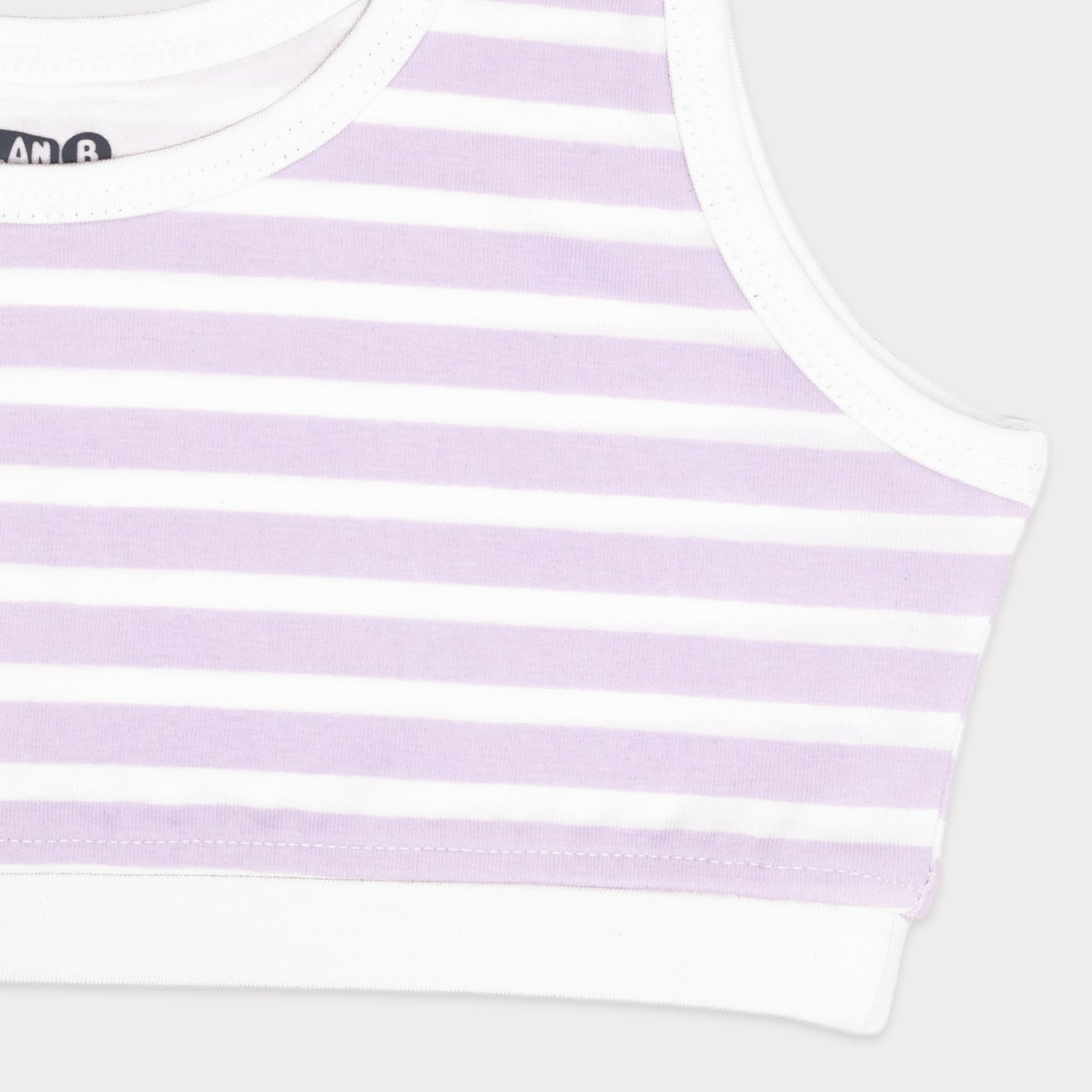 U-Shaped Lavender Stripes Double Layered Sports Bra