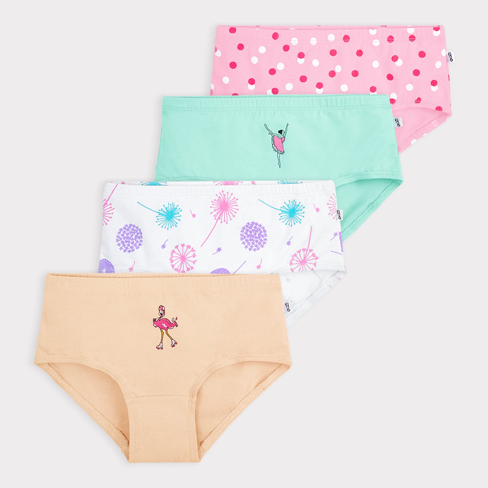 Peppy 4-Pack Preteen Hipsters