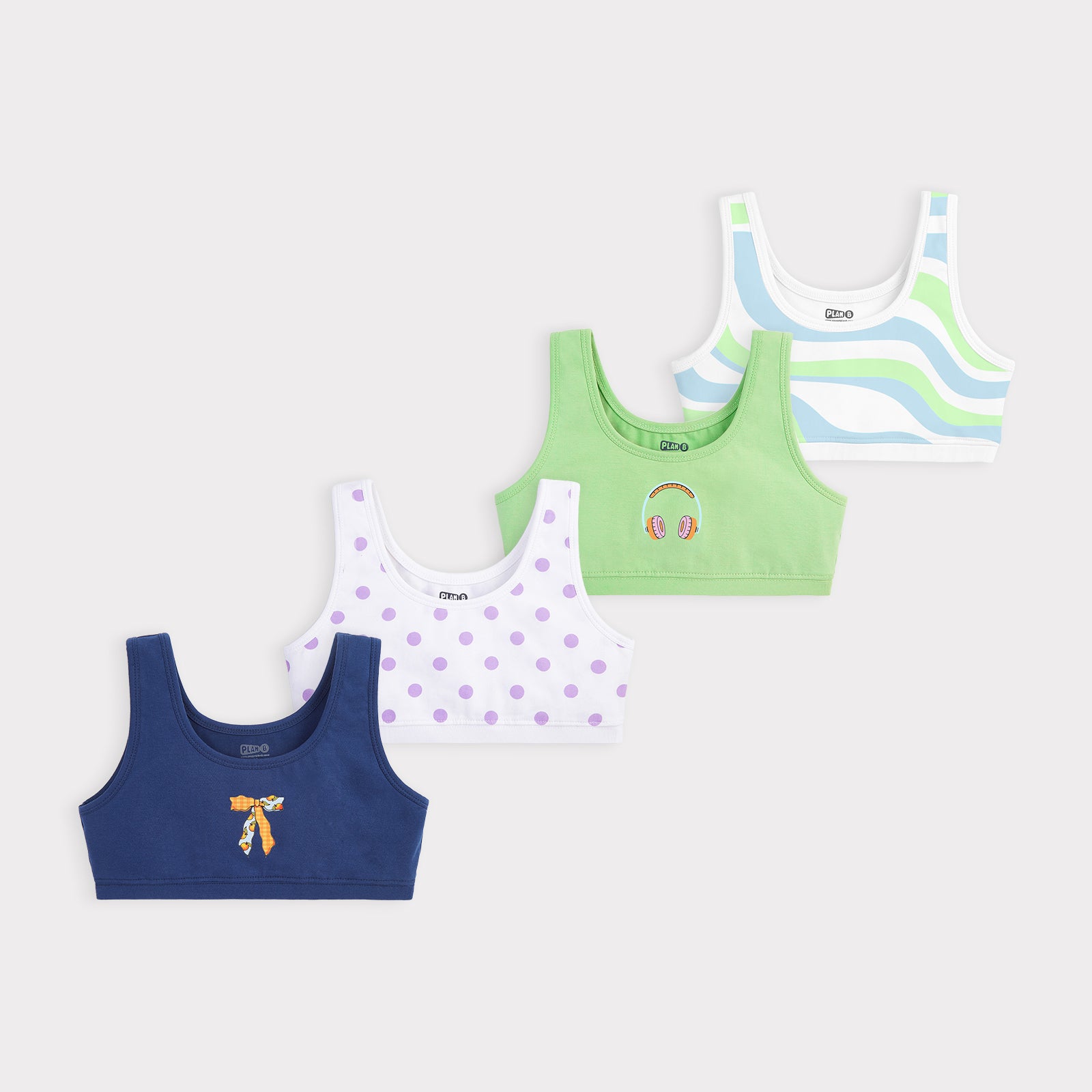 U-Shaped Double Layered Sports Bra - 4-Pack Bali