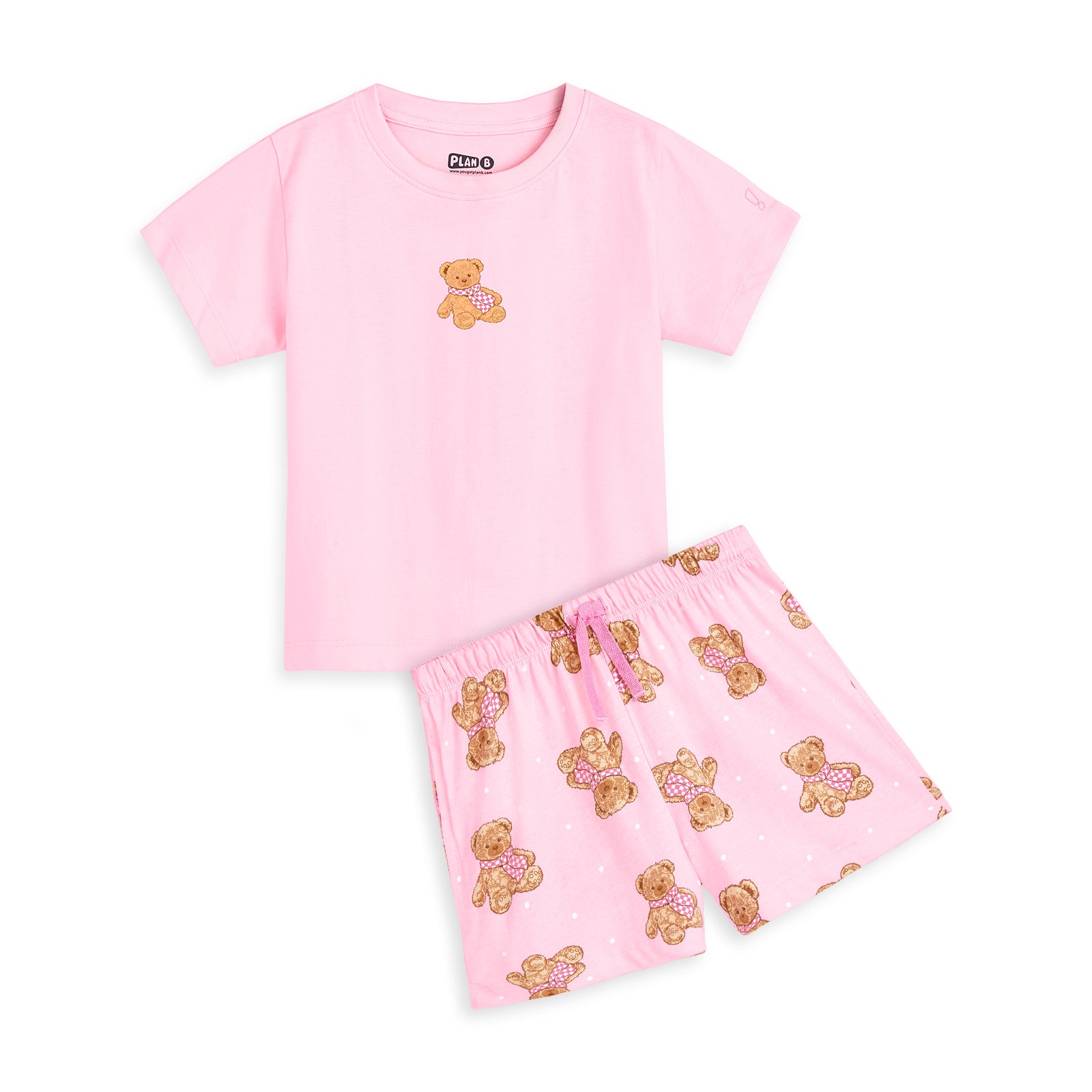 Pink Teddy Shorts Nightsuit