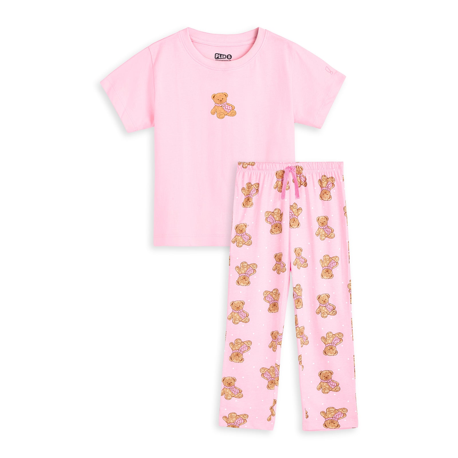 Pink Teddy Pajama Nightsuit