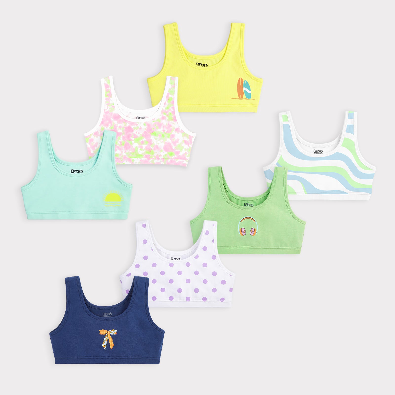 U-Shaped Double Layered Sports Bra - 7-Pack