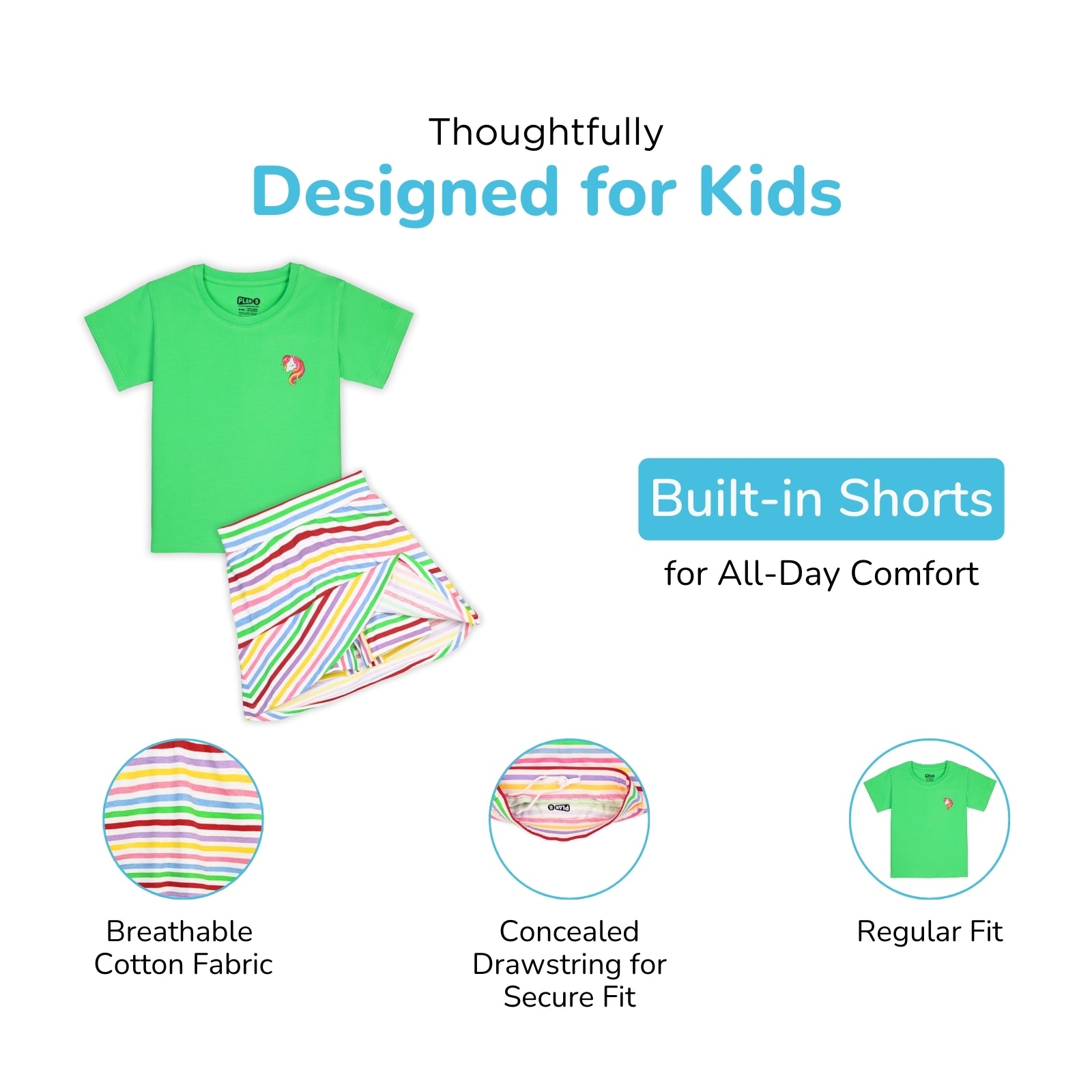 Off-White Striped Skater Skirt & Top Set