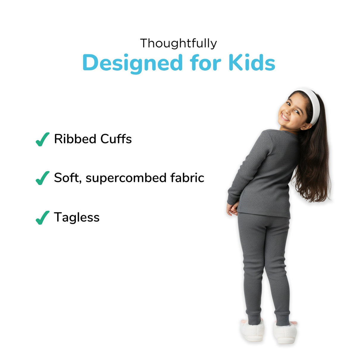 Grey Thermal Set for Girls
