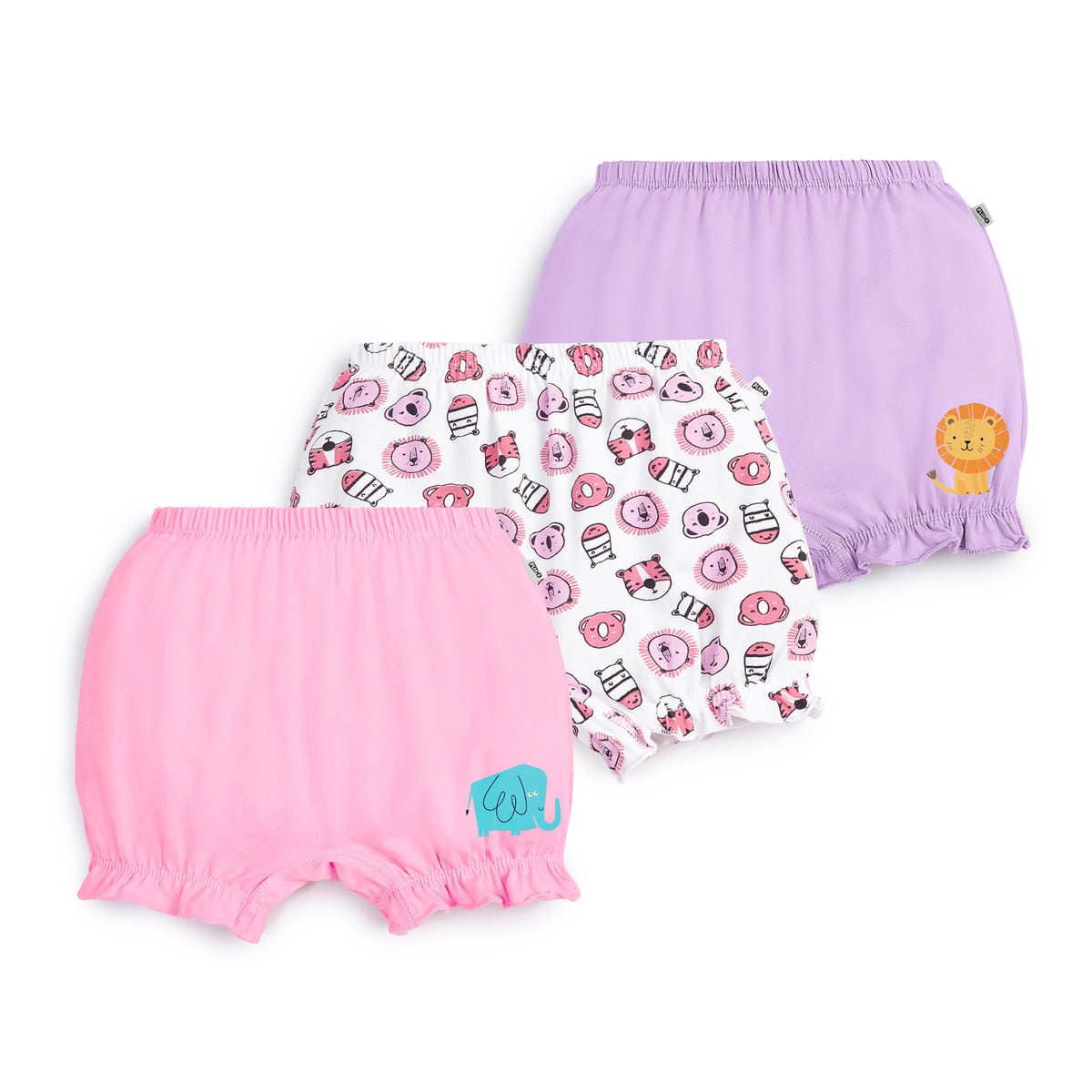 Animals 3-pack Girl Bloomers