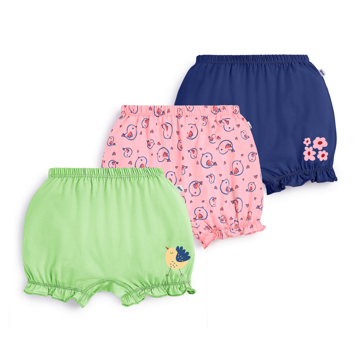 Birds 3-pack Girl Bloomers