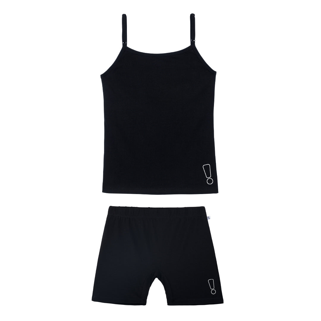 Black Inner Shorts & Camisole Set