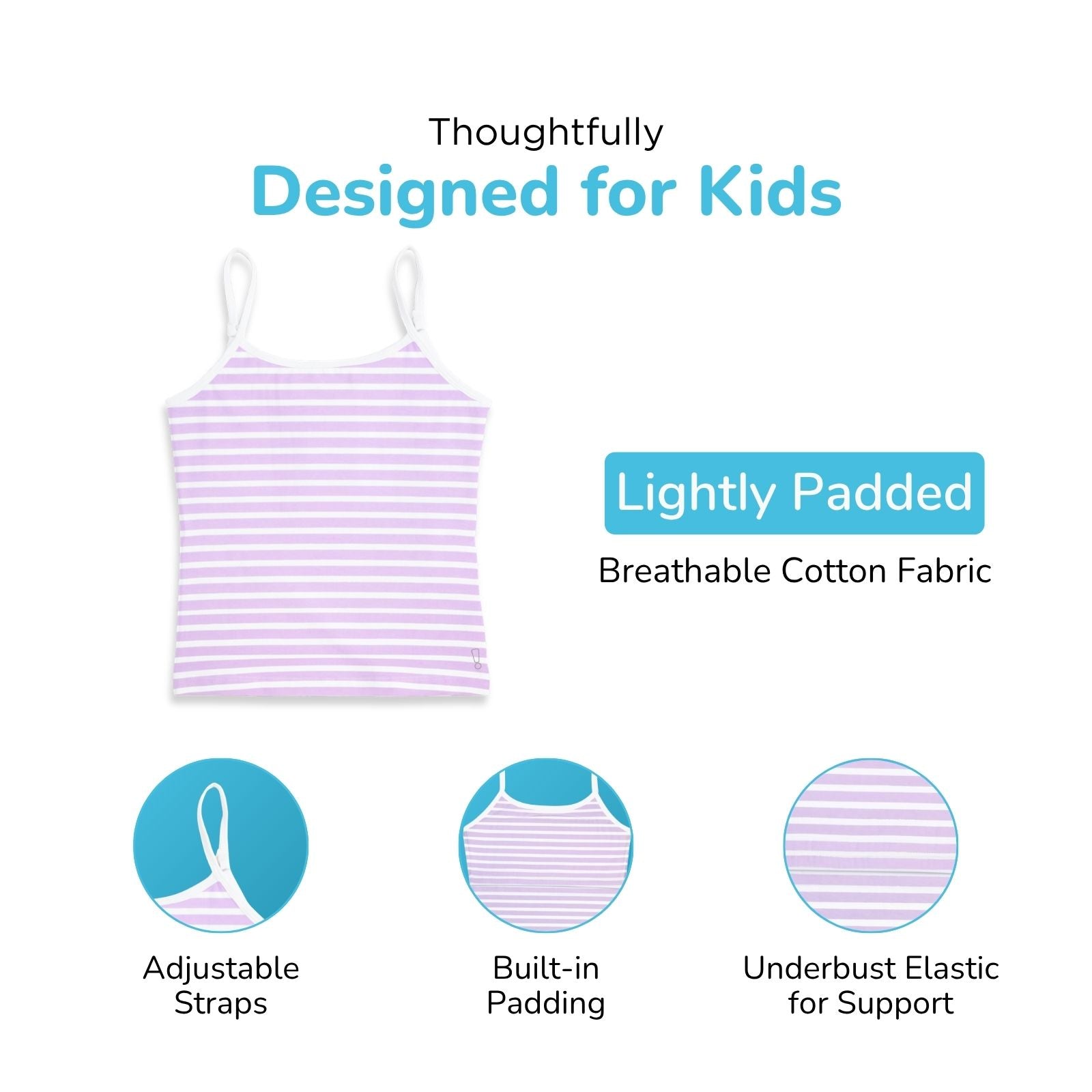 Lavender Stripes Padded Camisole