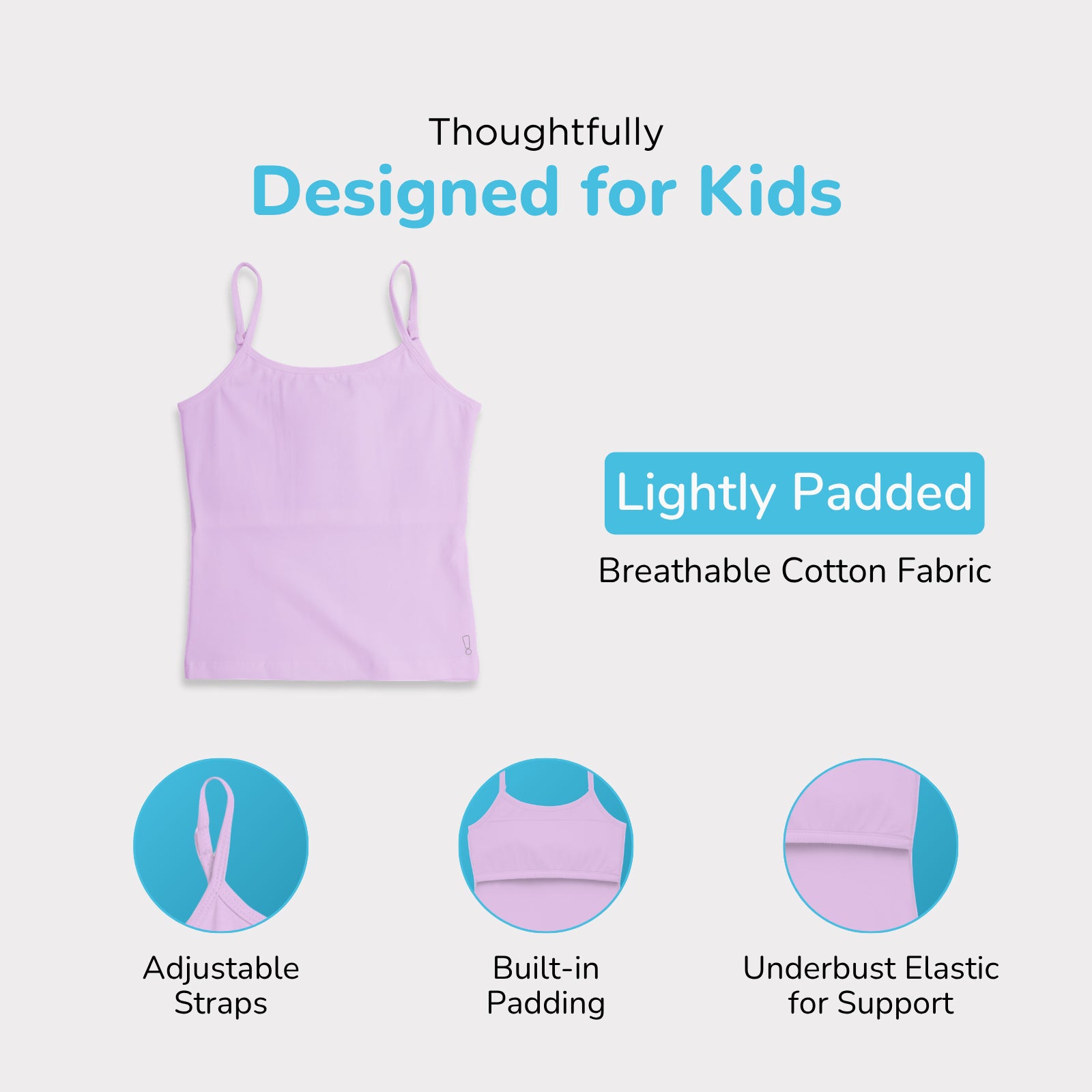 White & Lavender 2-Pack Padded Camisoles