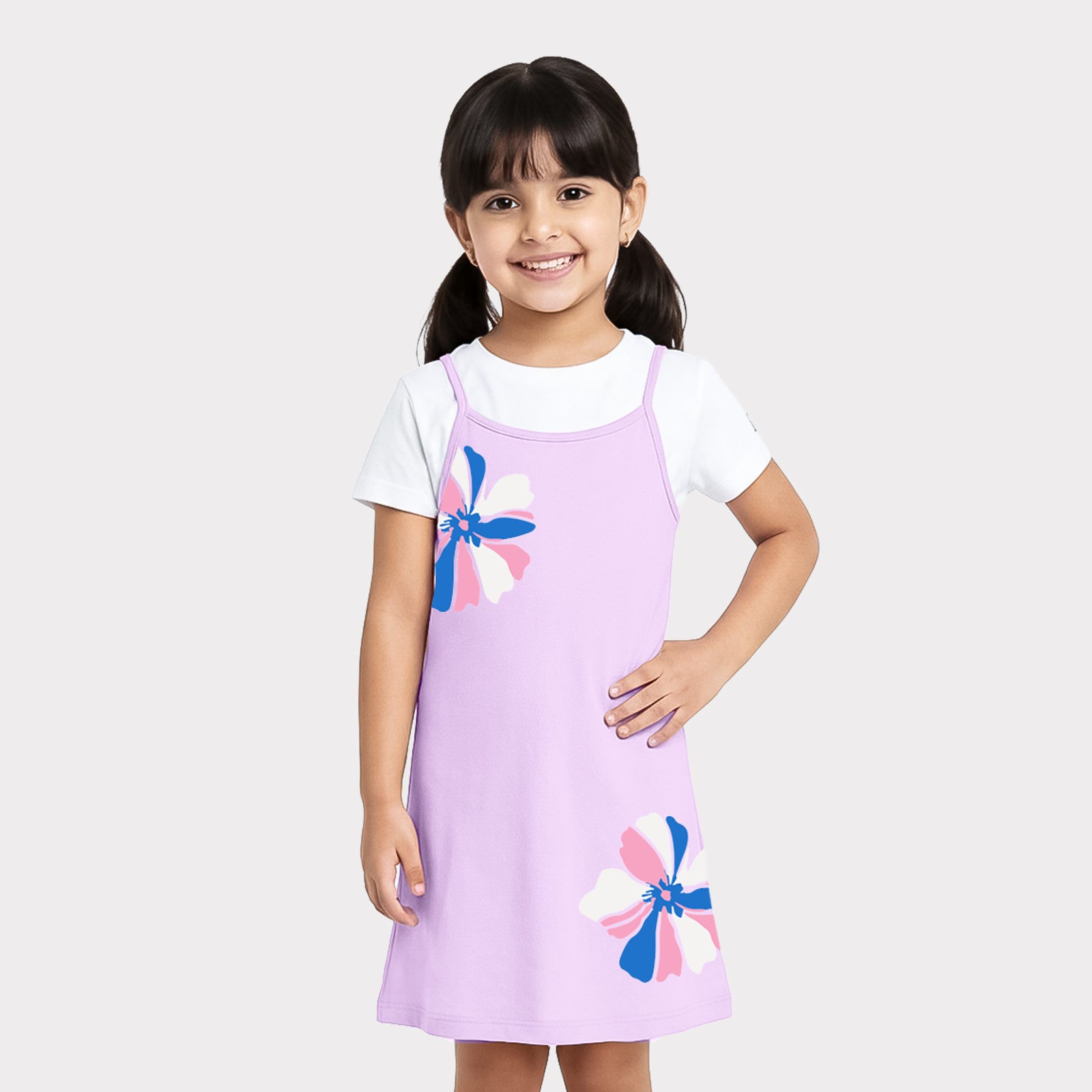 Floral T-shirt Dress & Inner Shorts Set