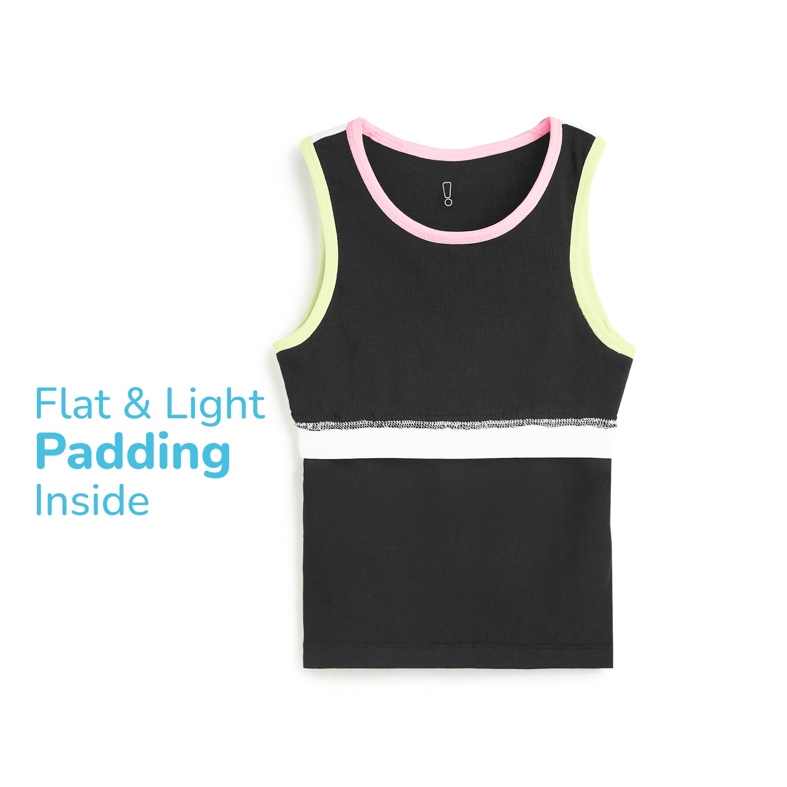 Neon Black Sleeveless Padded Top