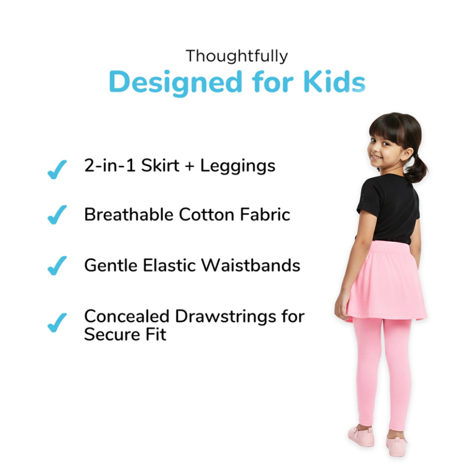 Pink Unicorn Skeggings & Black T-shirt Set