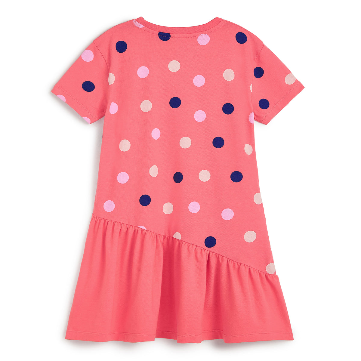 Coral Polka Dress