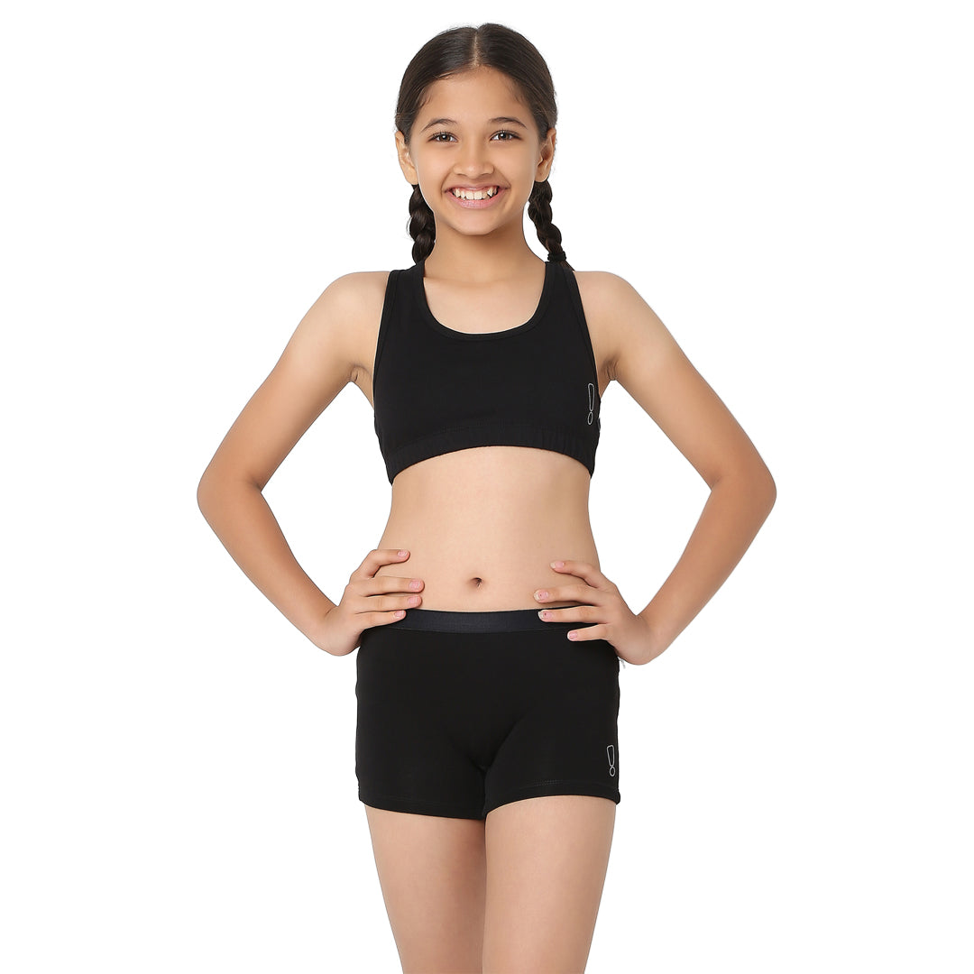 Black Sports Bra & Trunk Set