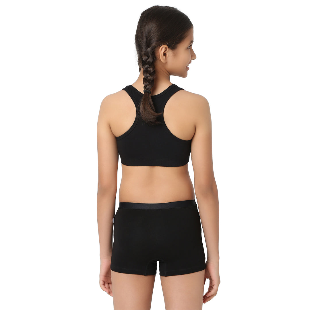 Black Sports Bra & Trunk Set