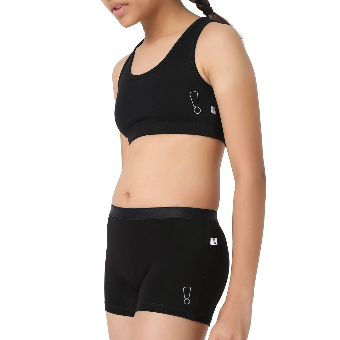 Black Sports Bra & Trunk Set