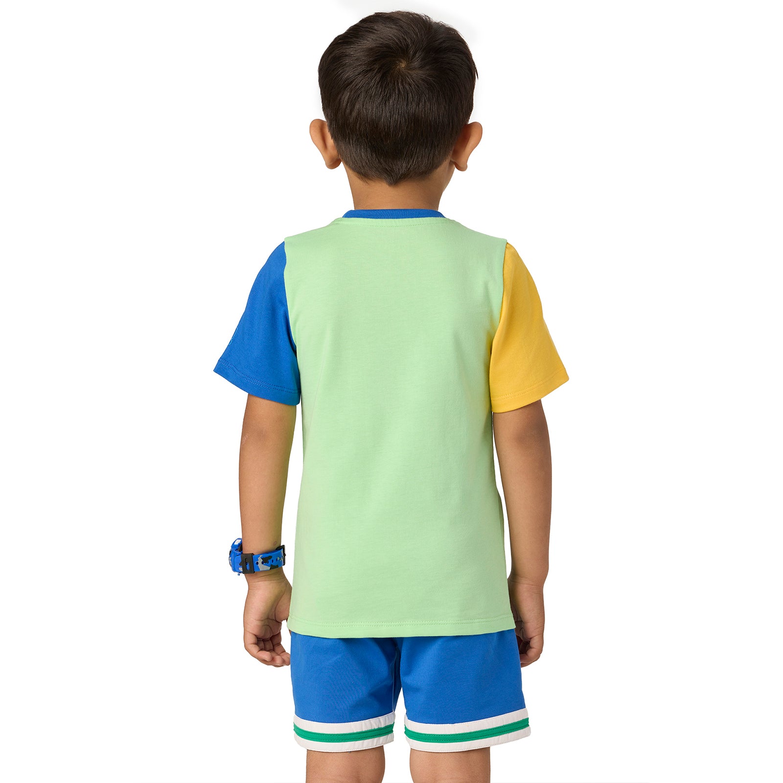 Green T-shirt & Blue Shorts Set