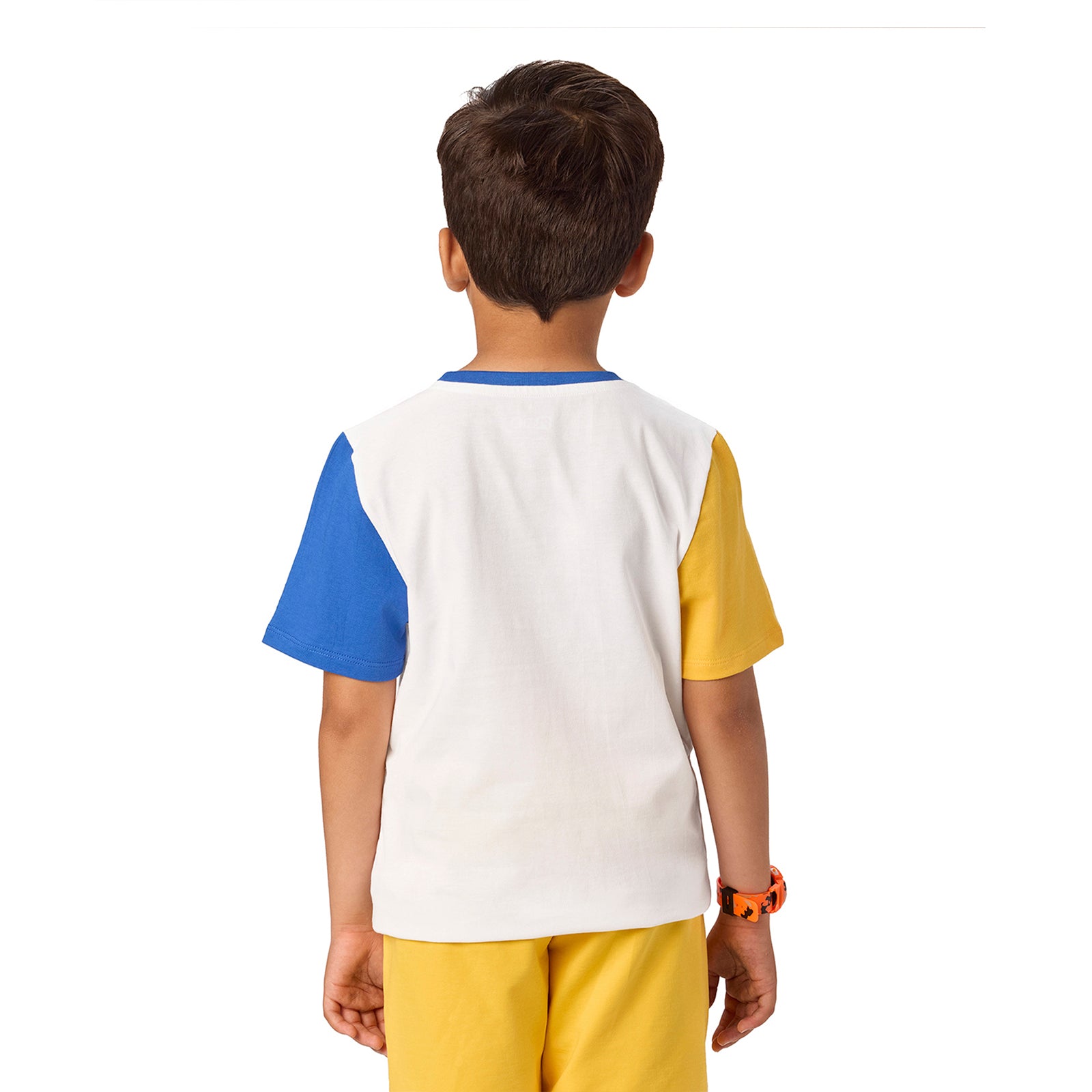 White Colour-block Tshirt