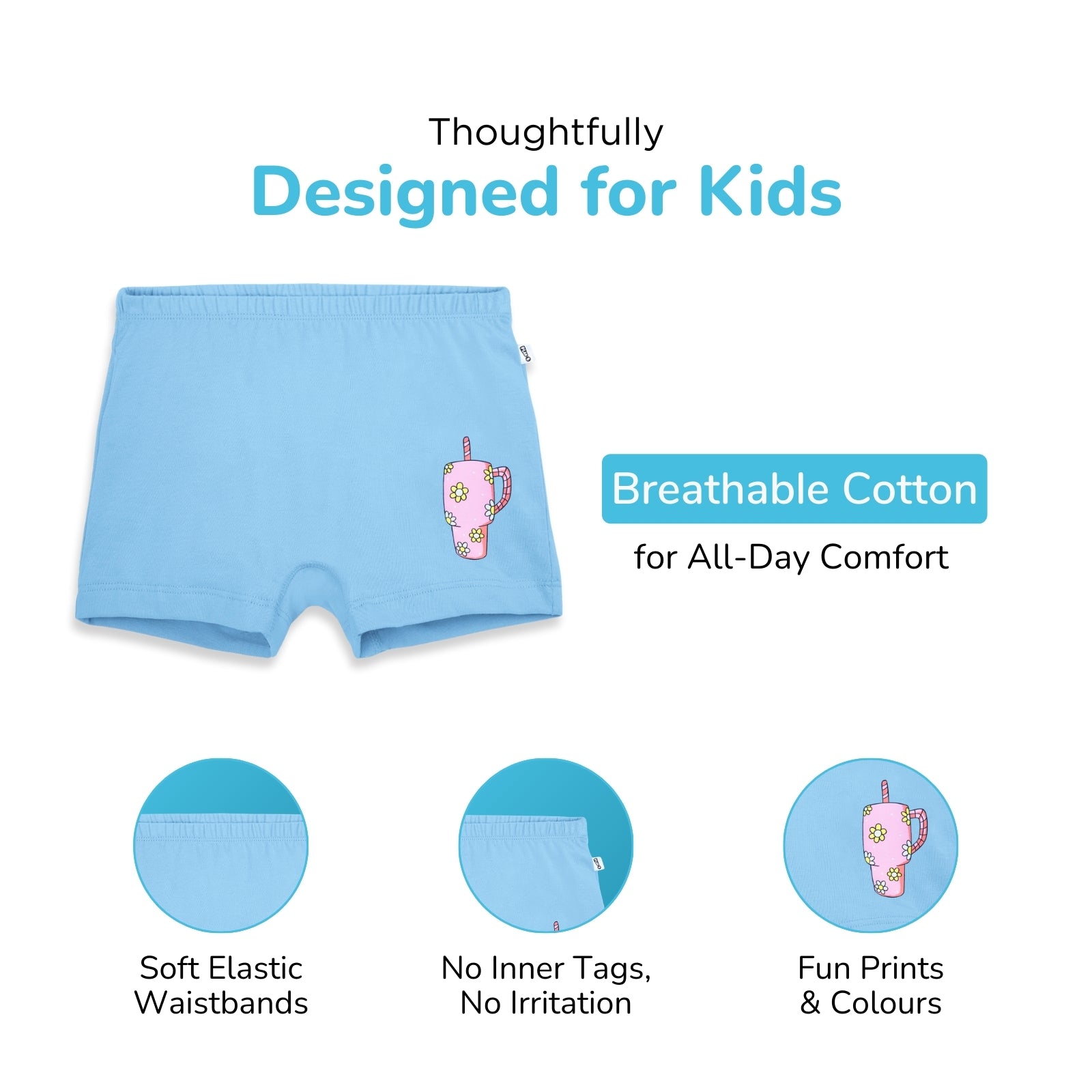 Seashells 3-Pack Girl Boxer