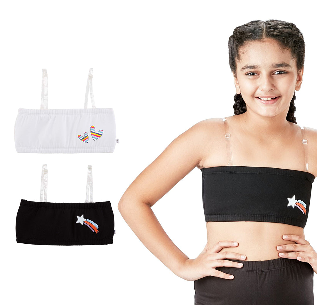 2-Pack Lightly Padded Tube Bra with Removable Straps  - Star Crossed