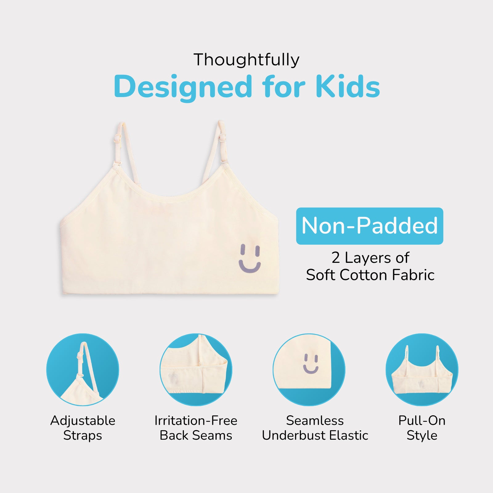 Smiley 3-Pack Training Bras