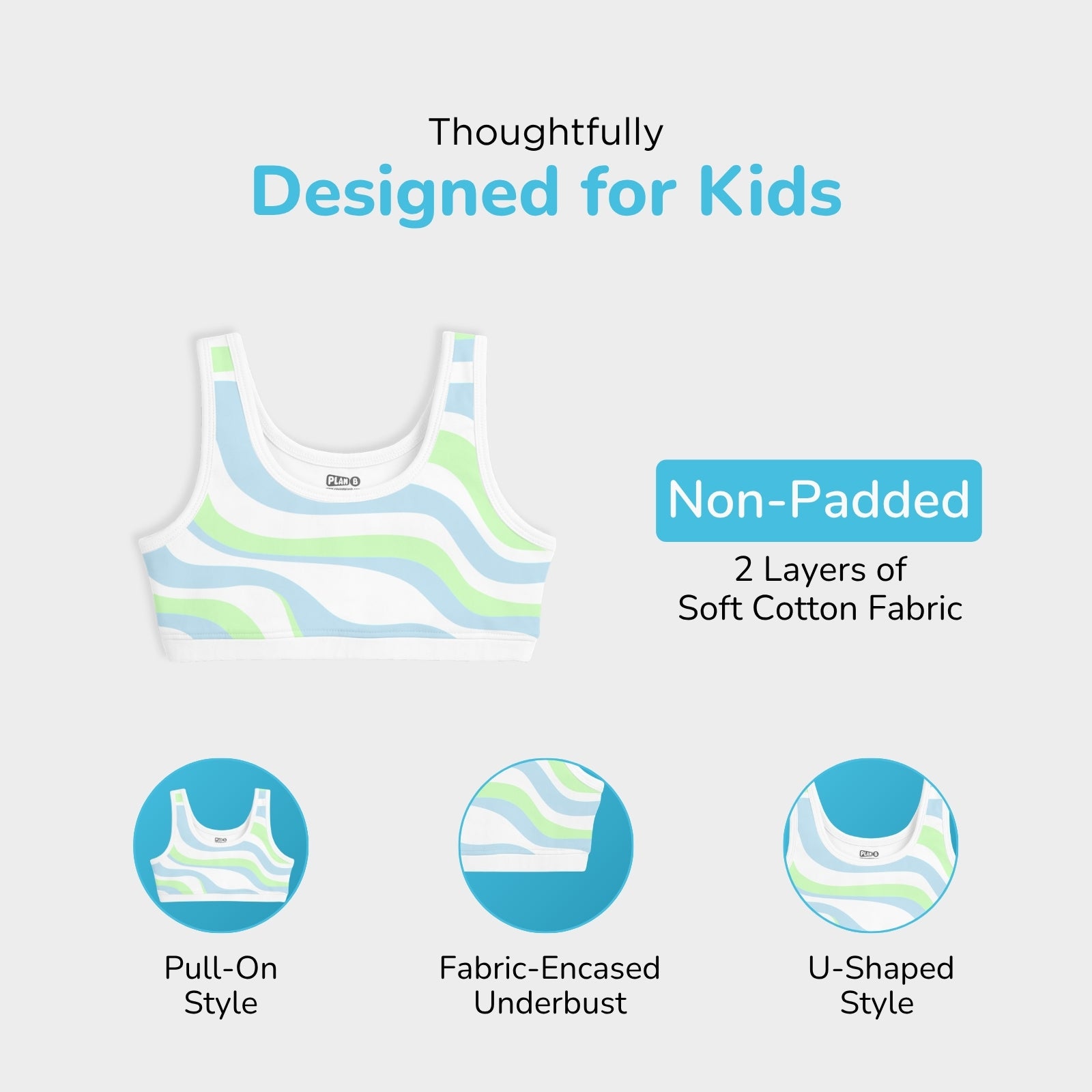 U-Shaped Double Layered Sports Bra - 7-Pack