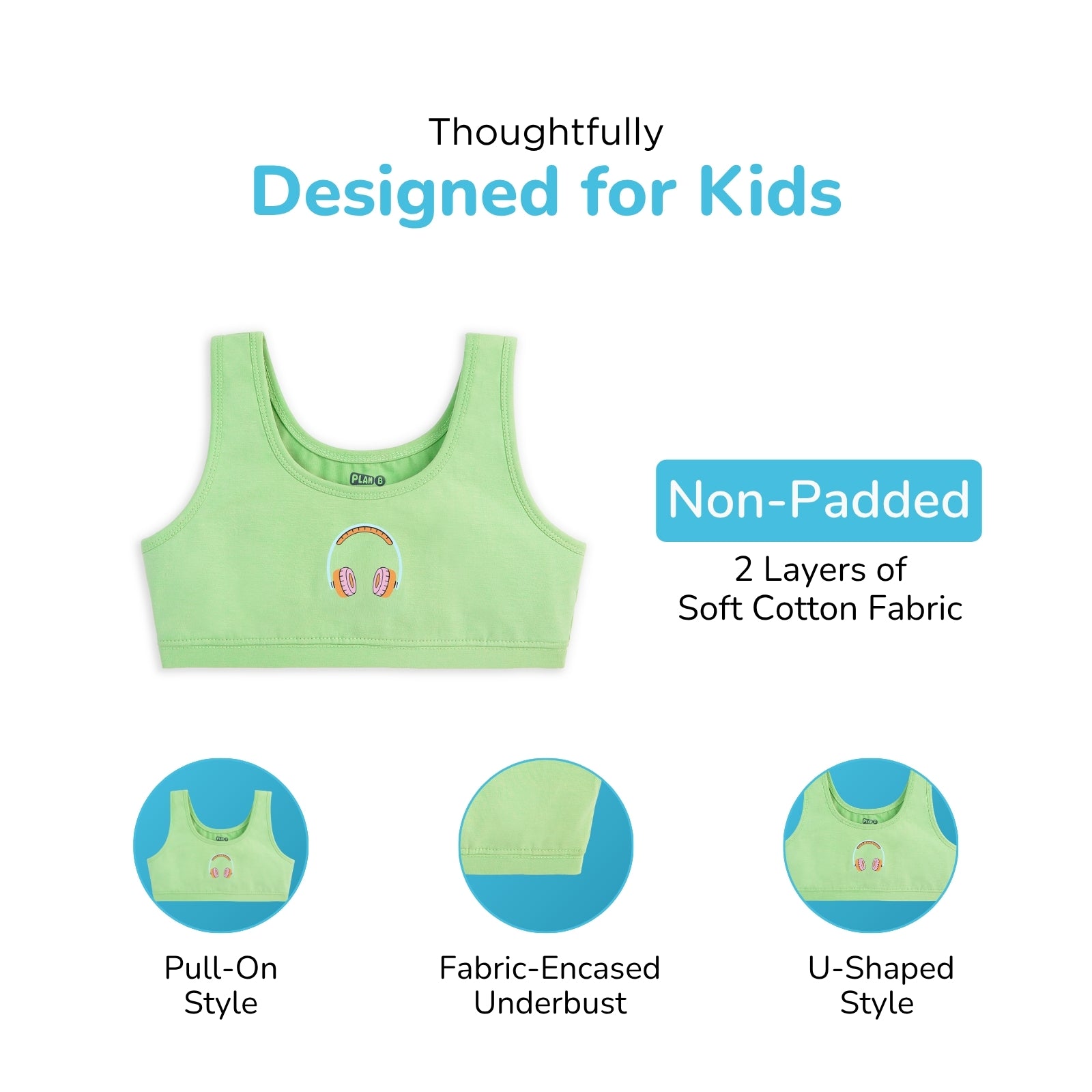 U-Shaped Music Double Layered Sports Bra