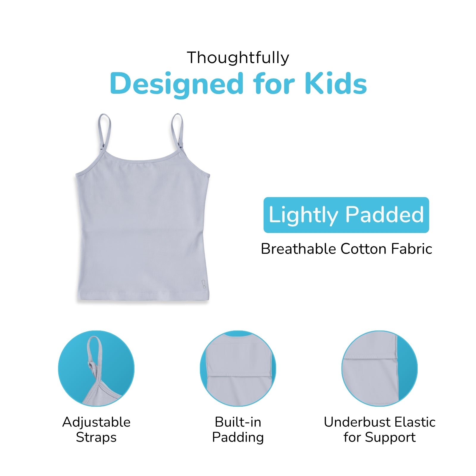 Steel Grey Padded Camisoles