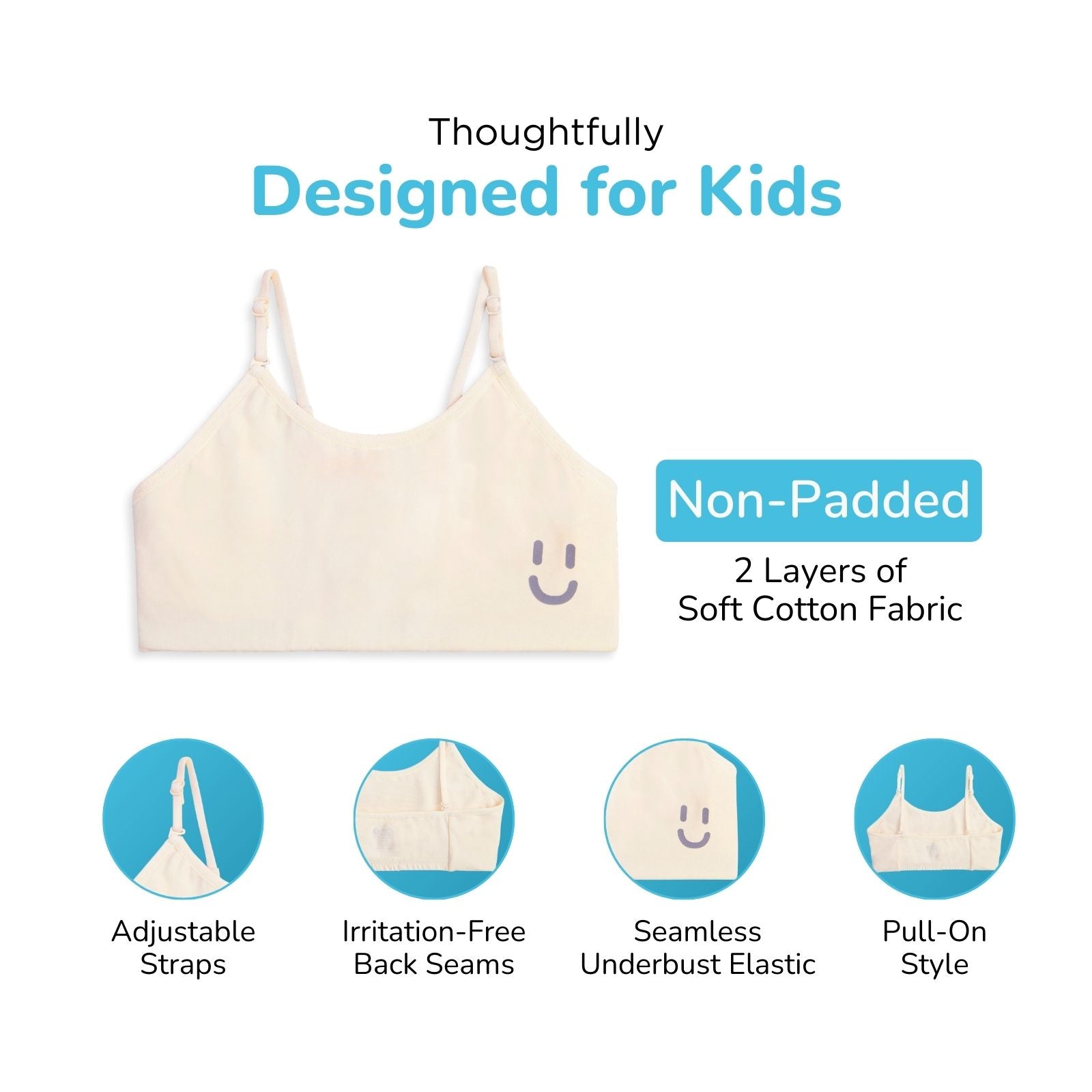 Smiley 3-Pack Training Bras