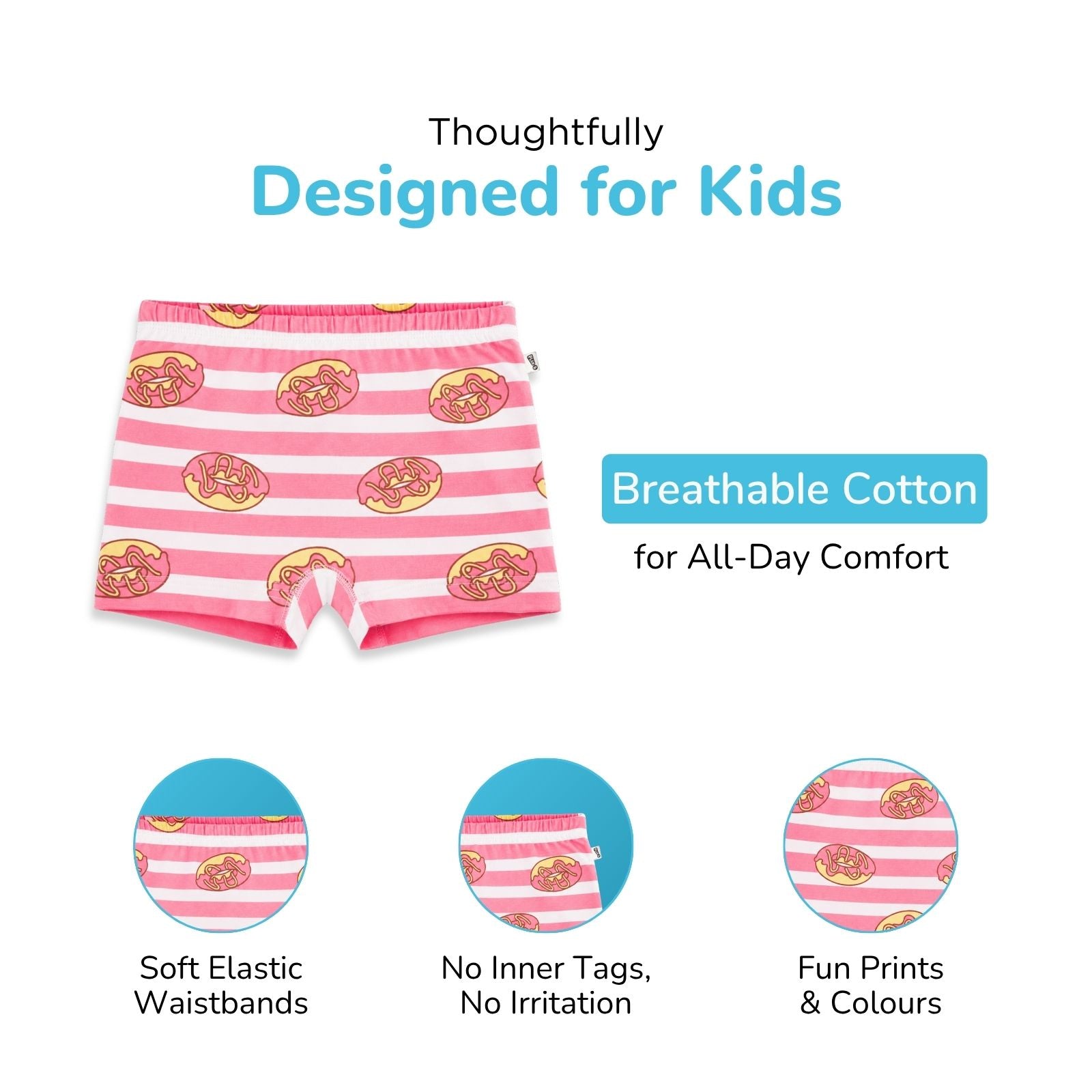 Donuts 3-Pack Girl Boxer