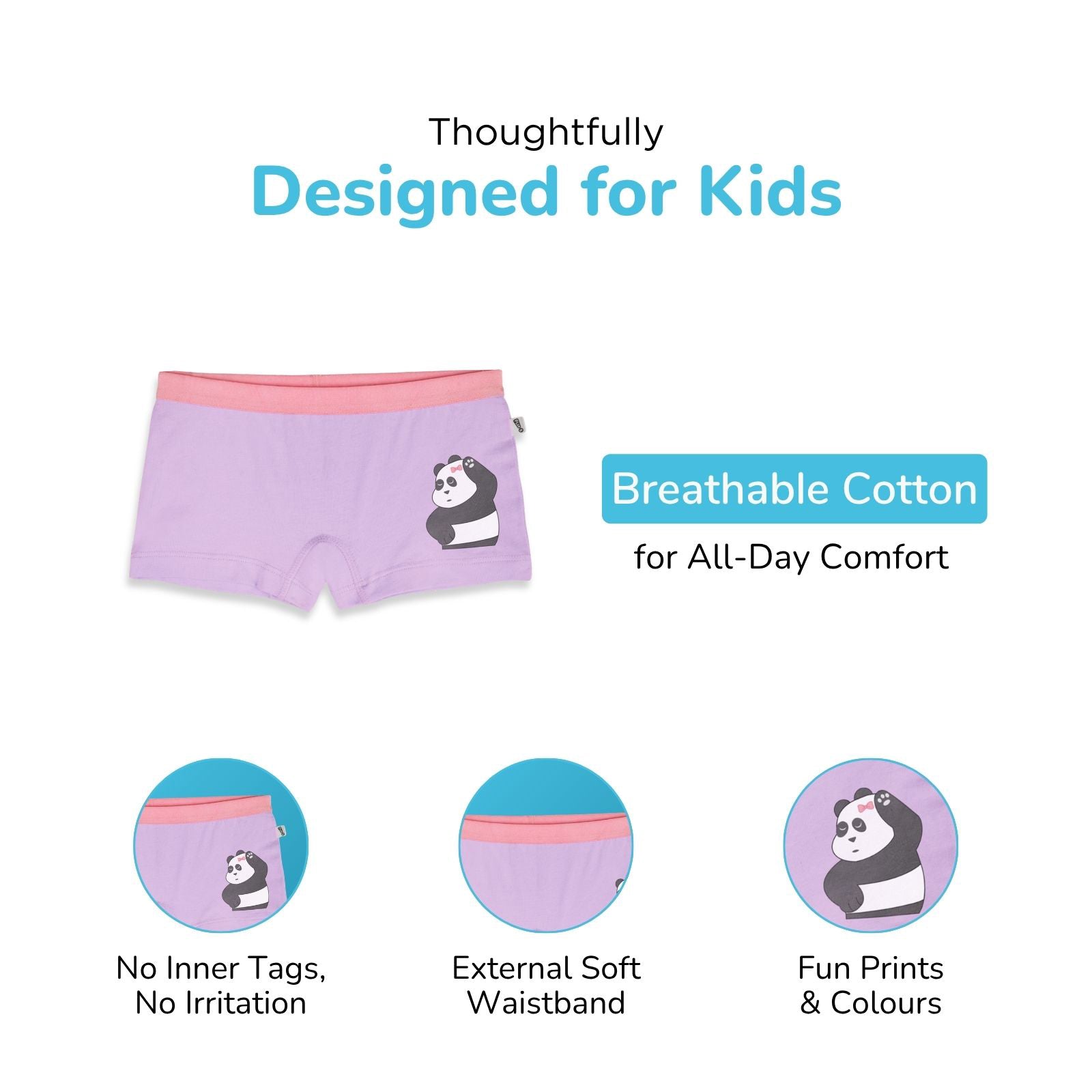 Panda 3-Pack Preteen Trunks