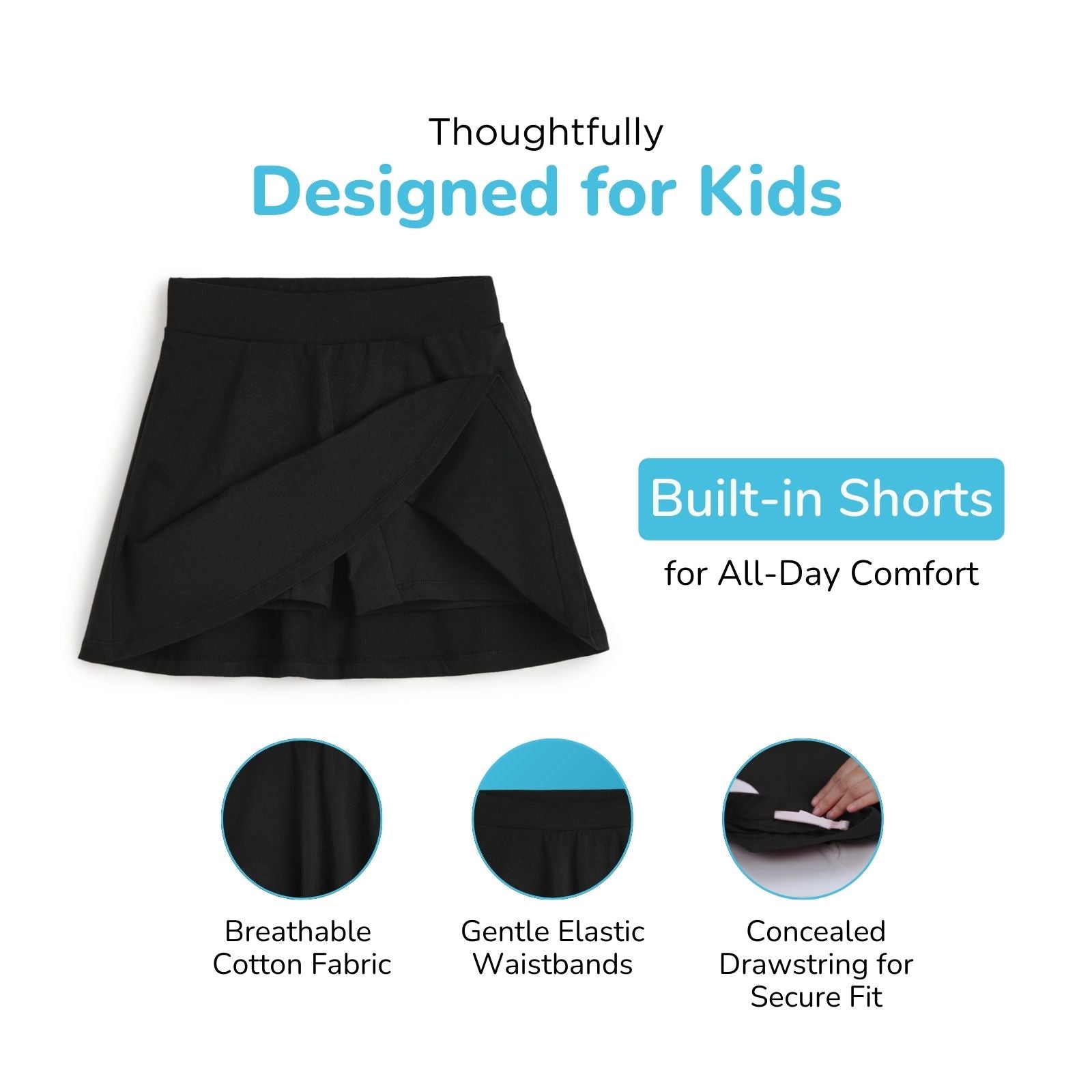 Black Skater Skirt with Inner Shorts