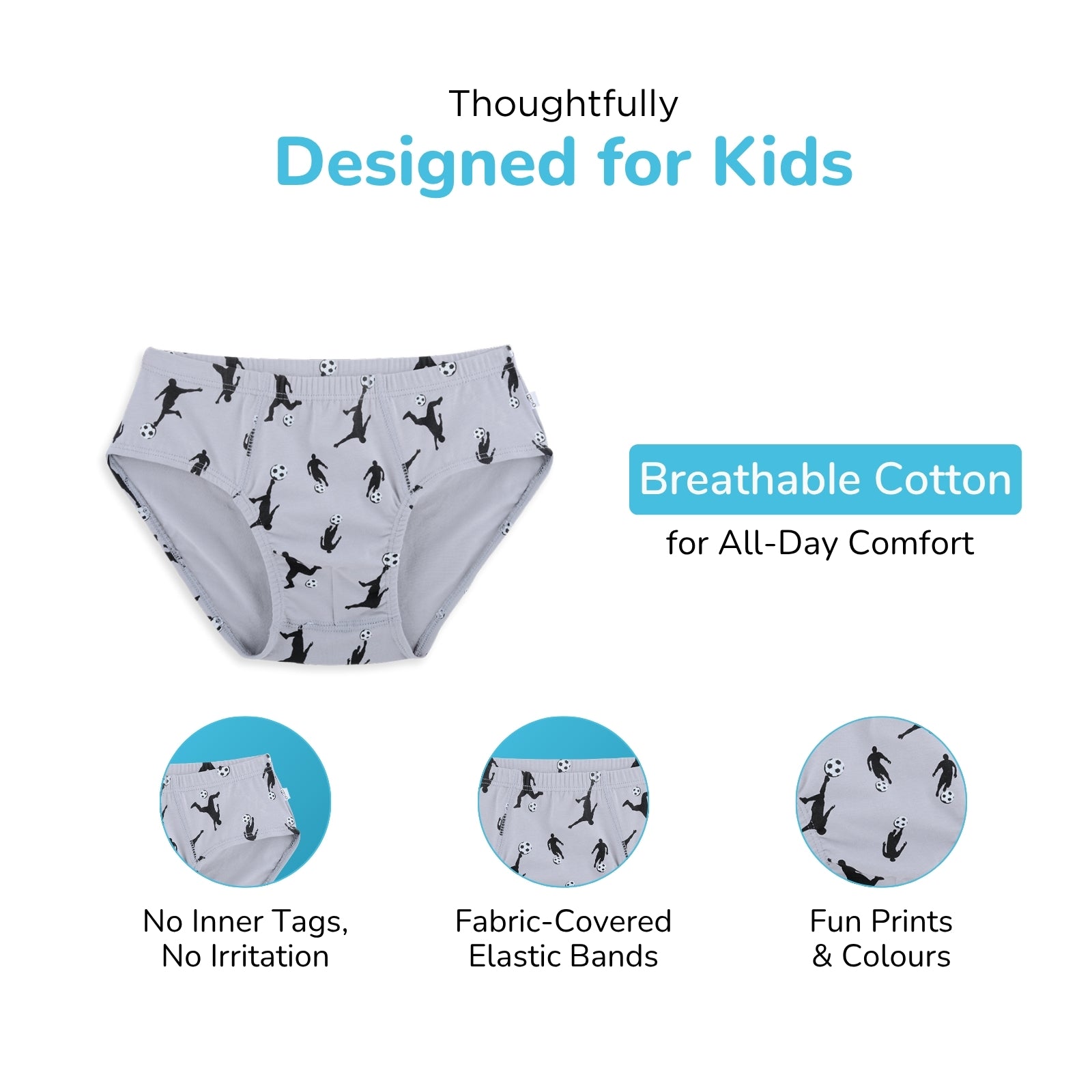 Grey Sports Boy Brief