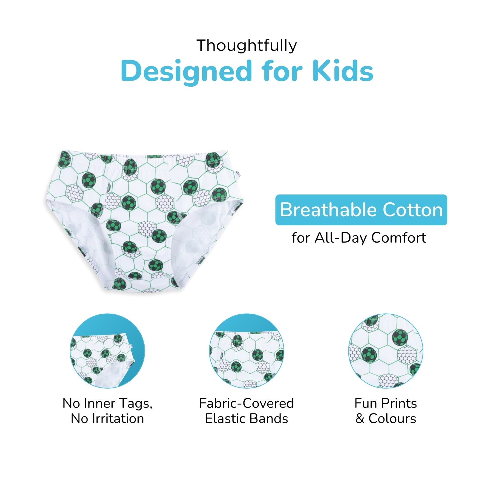 White Sports Boy Brief