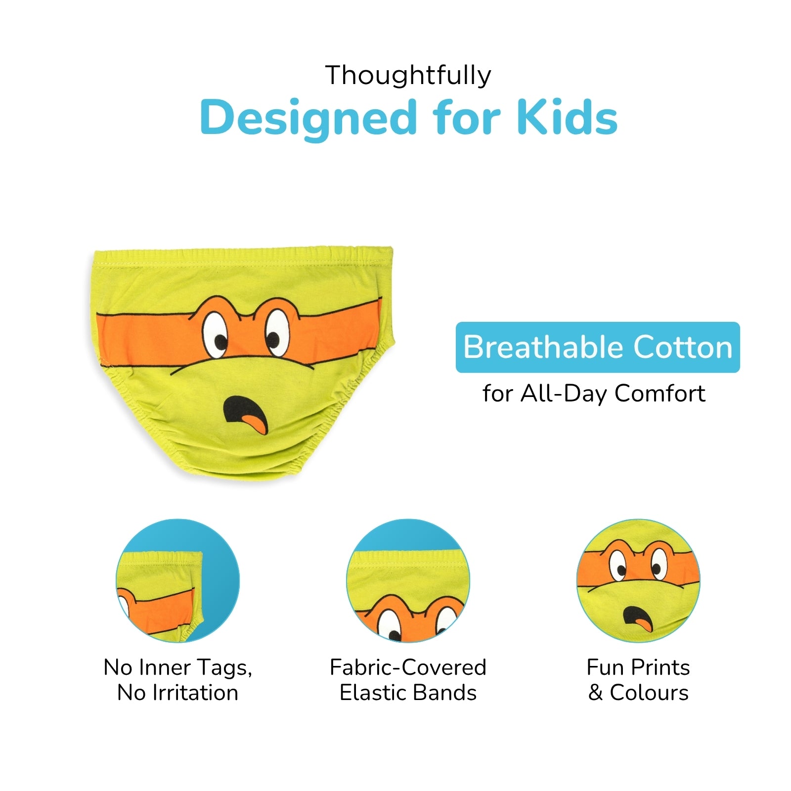 Time To Turtle 3-Pack Boy Underwear