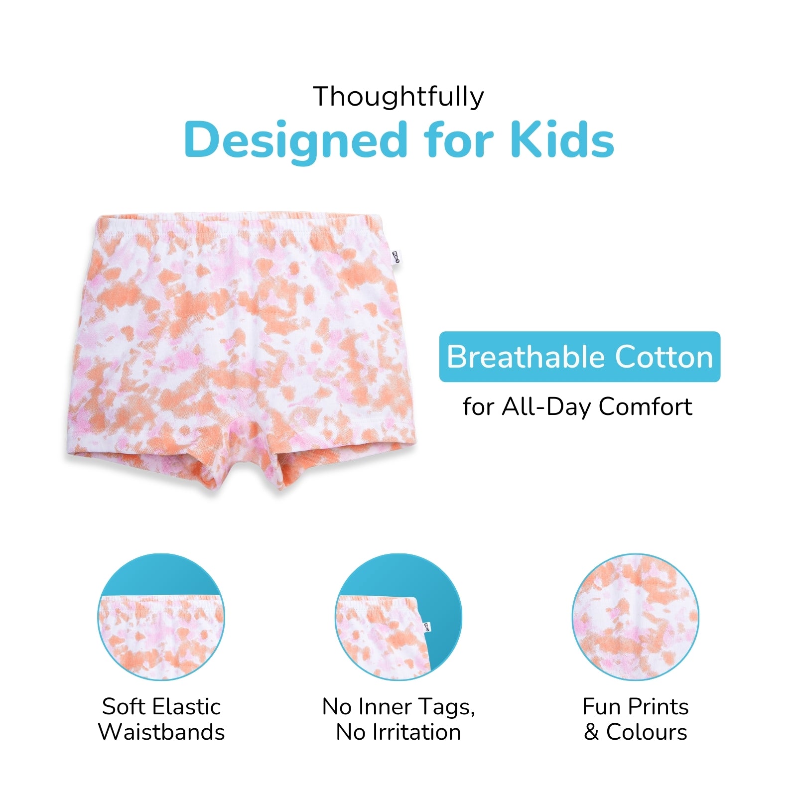 Coral TieDye Girl Boxer