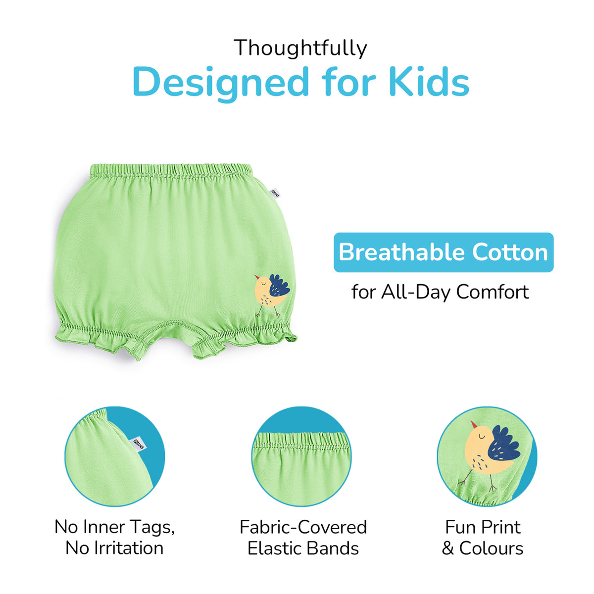 Birds 3-pack Girl Bloomers