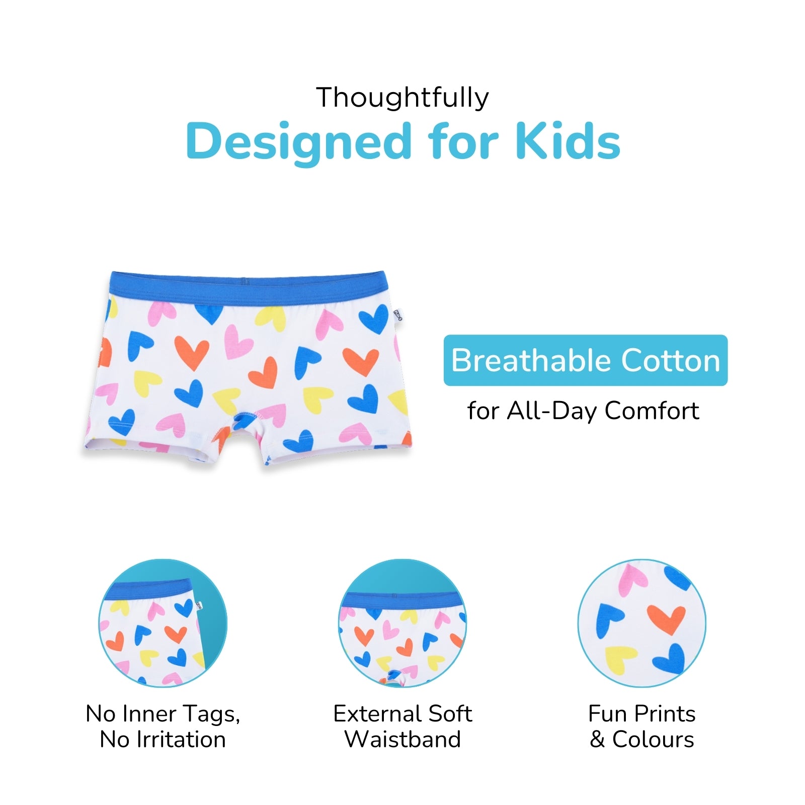 Heartstrings White Preteen Trunks