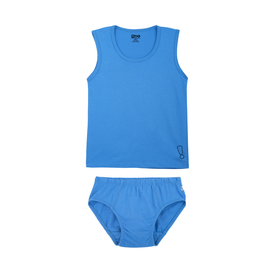 Blue Underwear & Vest Set