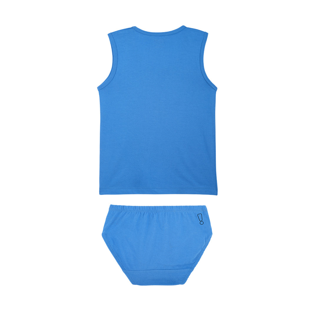 Blue Underwear & Vest Set