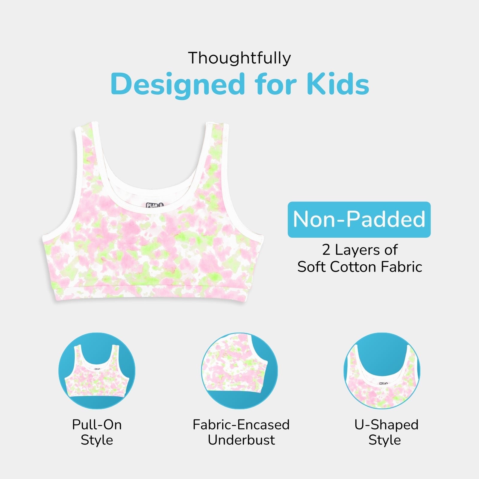 U-Shaped Double Layered Sports Bra - 3-Pack