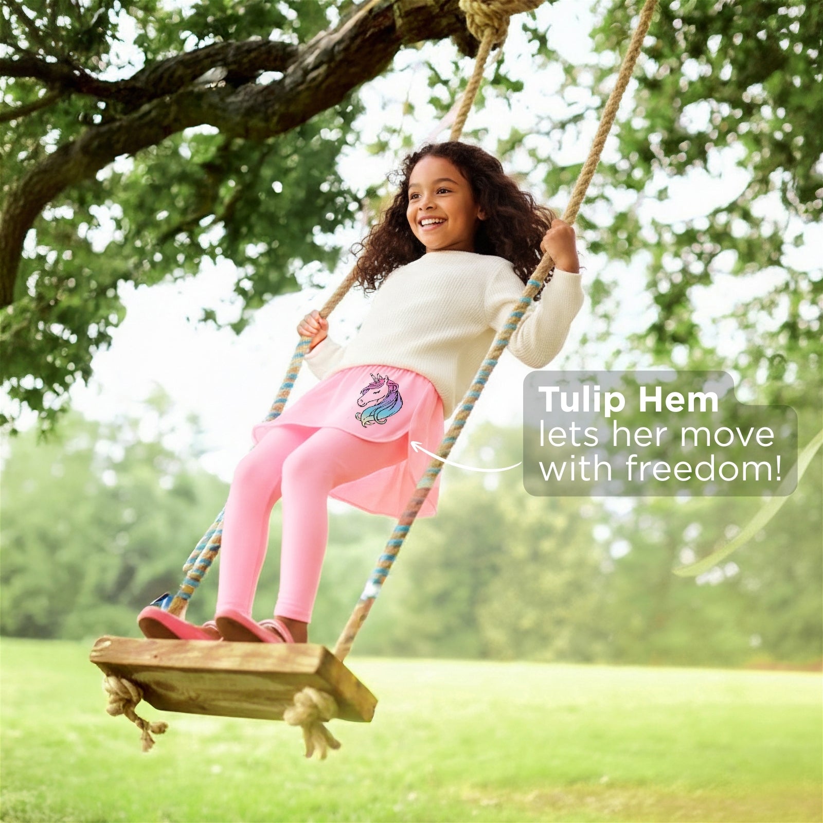 Pink Unicorn Skeggings & Black T-shirt Set