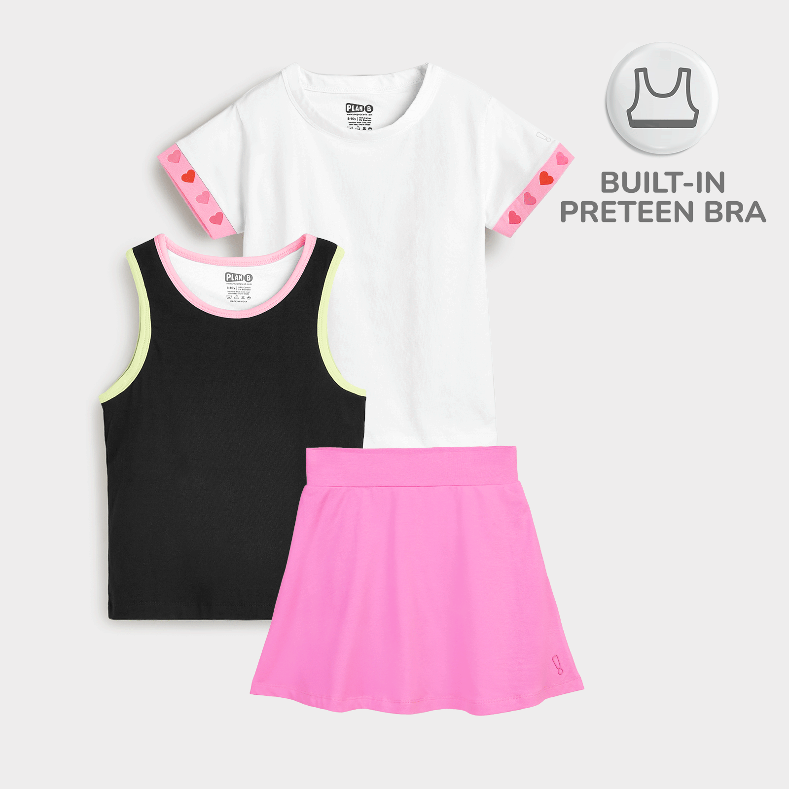 2-pack Padded Top & Skater Skirt Set