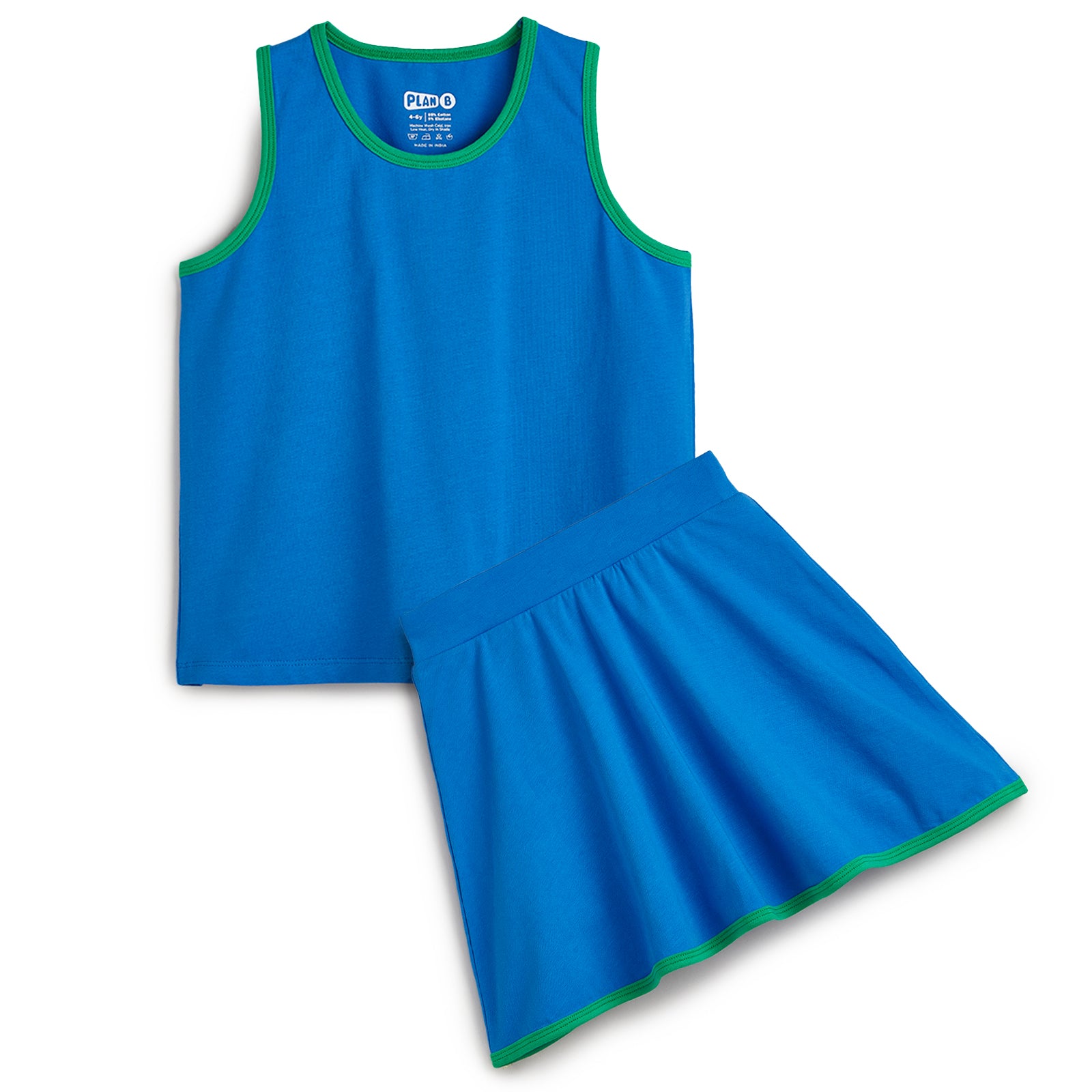 Blue Skater Skirt & Tank Top Set