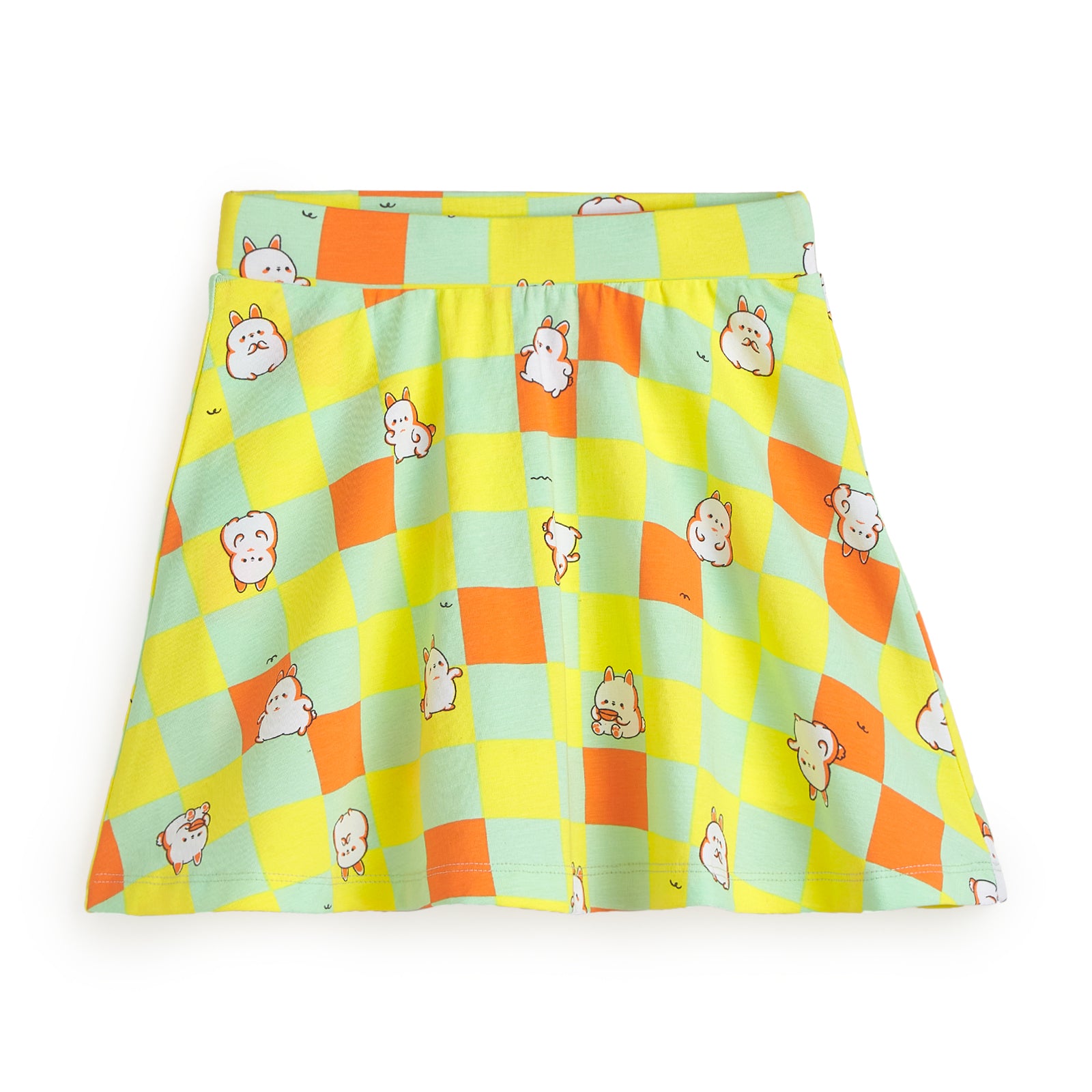 Checkered Skater Skirt with Inner Shorts