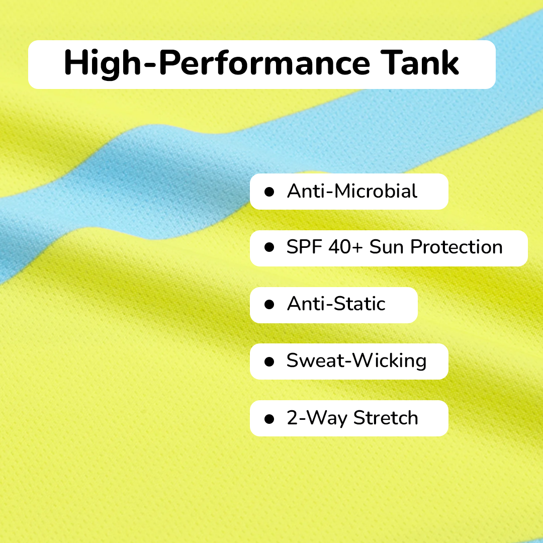 Sporty Dry Fit Tank & Blue Cycling Shorts Set