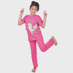 Dancing Unicorn PJ & Tee Nightsuit - Glow  in the Dark